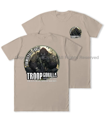 Formidable Force 'Troop Gorilla QRF' Double Printed T-Shirt - Sand