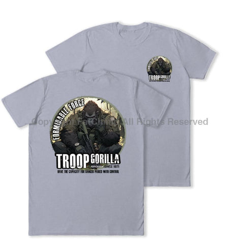 Formidable Force 'Troop Gorilla QRF' Double Printed T-Shirt - Sports Grey