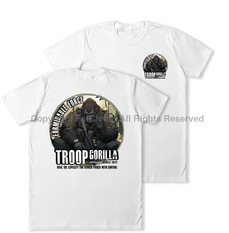 Formidable Force 'Troop Gorilla QRF' Double Printed T-Shirt - White