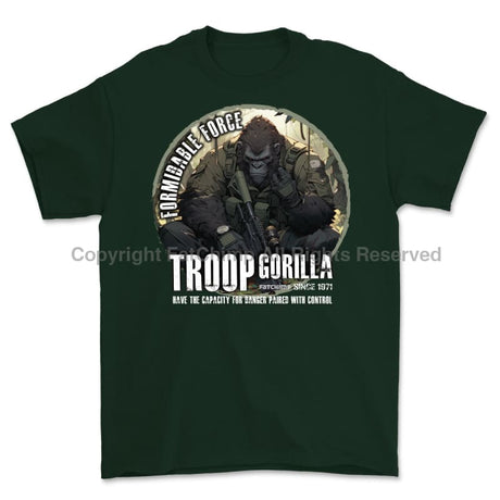 Formidable Force 'Troop Gorilla QRF' Printed T-Shirt - Commando Green