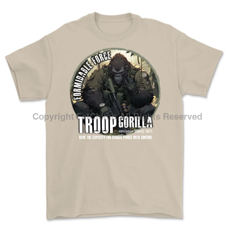 Formidable Force 'Troop Gorilla QRF' Printed T-Shirt - Sand