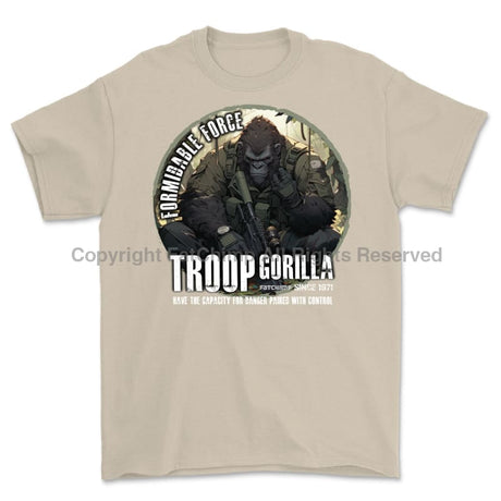 Formidable Force 'Troop Gorilla QRF' Printed T-Shirt - Sand