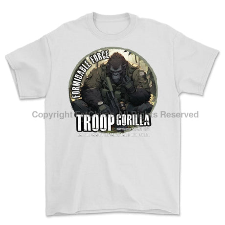 Formidable Force 'Troop Gorilla QRF' Printed T-Shirt - White
