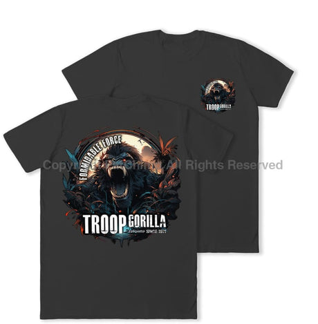 Formidable Force 'Troop Gorilla Special Ops' Double Printed T-Shirt - Black
