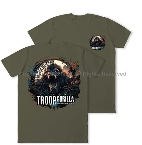 Formidable Force 'Troop Gorilla Special Ops' Double Printed T-Shirt - Military Green