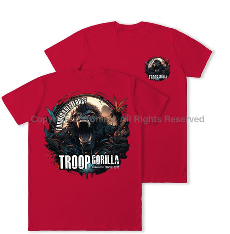 Formidable Force 'Troop Gorilla Special Ops' Double Printed T-Shirt - Red