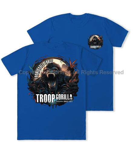 Formidable Force 'Troop Gorilla Special Ops' Double Printed T-Shirt - Royal Blue