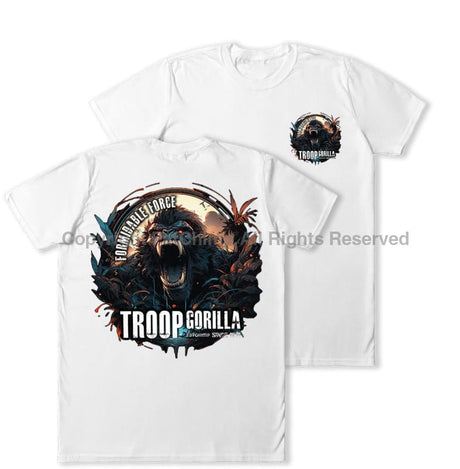 Formidable Force 'Troop Gorilla Special Ops' Double Printed T-Shirt - White