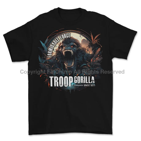 Formidable Force 'Troop Gorilla Special Ops' Printed T-Shirt - Black