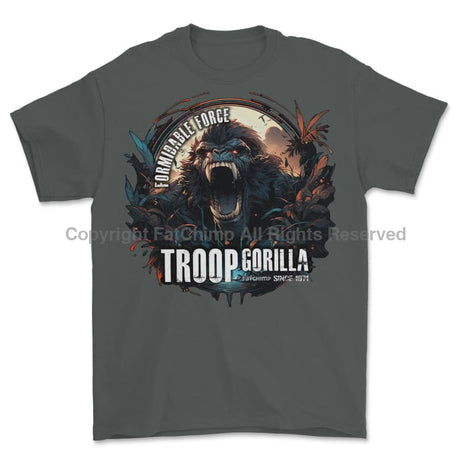 Formidable Force 'Troop Gorilla Special Ops' Printed T-Shirt - Charcoal