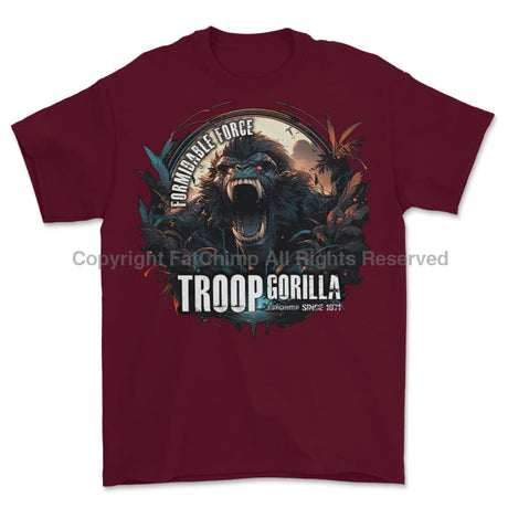 Formidable Force 'Troop Gorilla Special Ops' Printed T-Shirt - Maroon