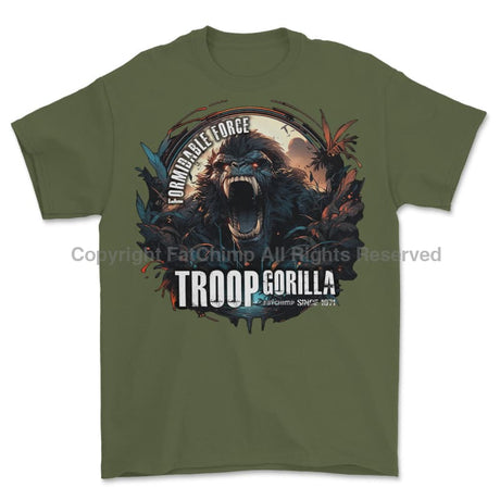 Formidable Force 'Troop Gorilla Special Ops' Printed T-Shirt - Military Green
