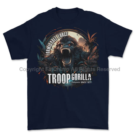 Formidable Force 'Troop Gorilla Special Ops' Printed T-Shirt - Navy Blue