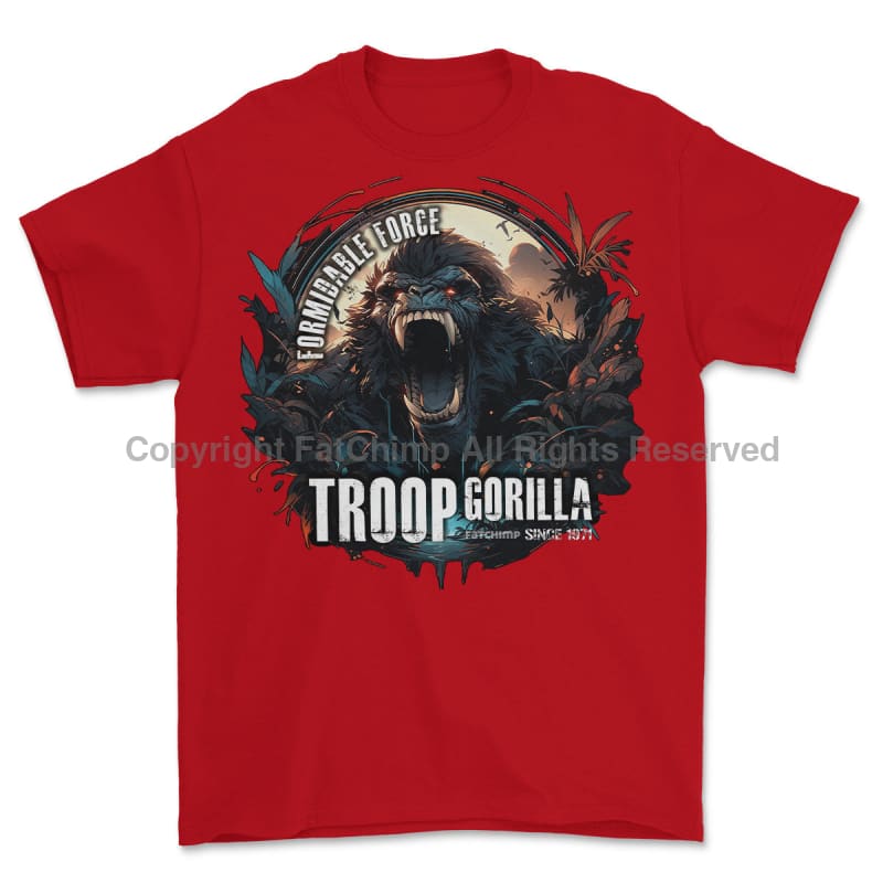 Formidable Force 'Troop Gorilla Special Ops' Printed T-Shirt - Red