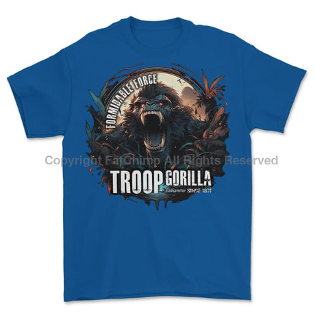 Formidable Force 'Troop Gorilla Special Ops' Printed T-Shirt - Royal Blue