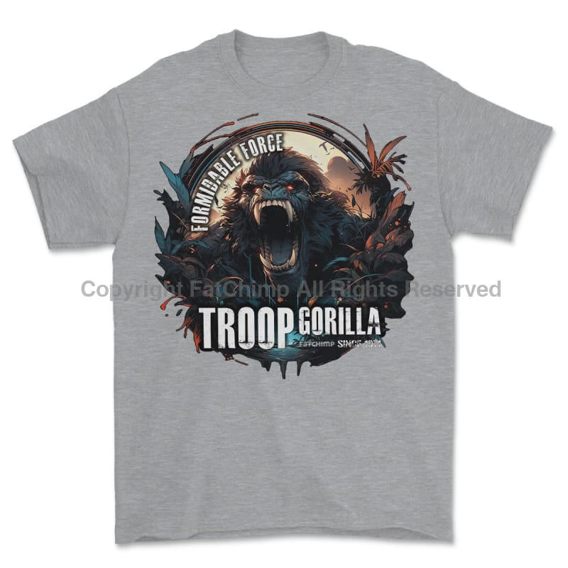Formidable Force 'Troop Gorilla Special Ops' Printed T-Shirt - Sports Grey