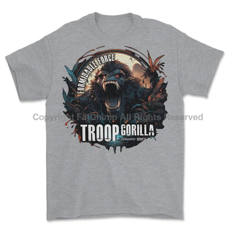 Formidable Force 'Troop Gorilla Special Ops' Printed T-Shirt - Sports Grey