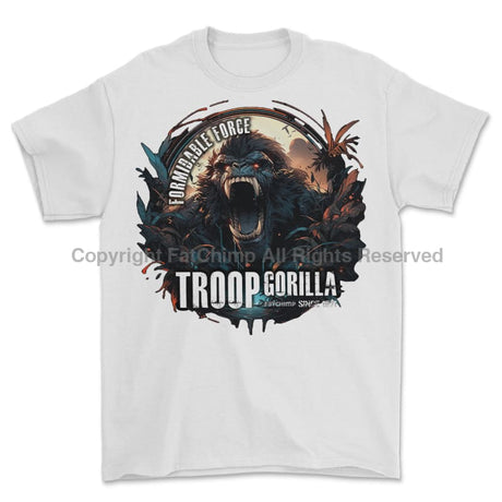 Formidable Force 'Troop Gorilla Special Ops' Printed T-Shirt - White