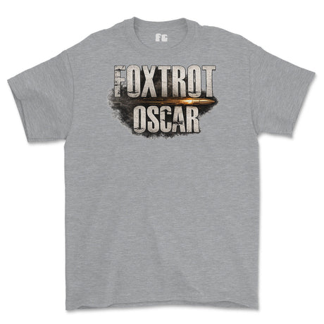 Foxtrot Oscar Military Slang Printed T-Shirt - Sports Grey