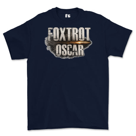 Foxtrot Oscar Military Slang Printed T-Shirt - Navy Blue