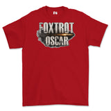 Foxtrot Oscar Military Slang Printed T-Shirt - Red