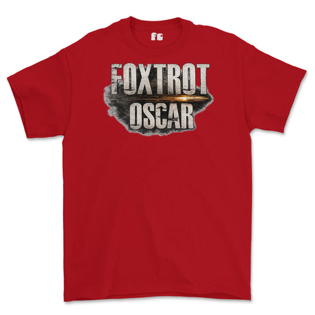 Foxtrot Oscar Military Slang Printed T-Shirt - Red