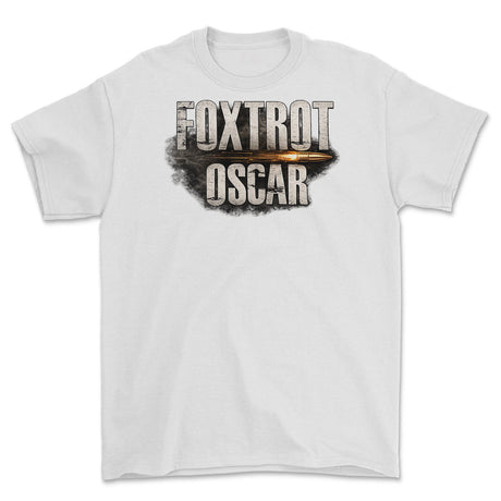 Foxtrot Oscar Military Slang Printed T-Shirt - White