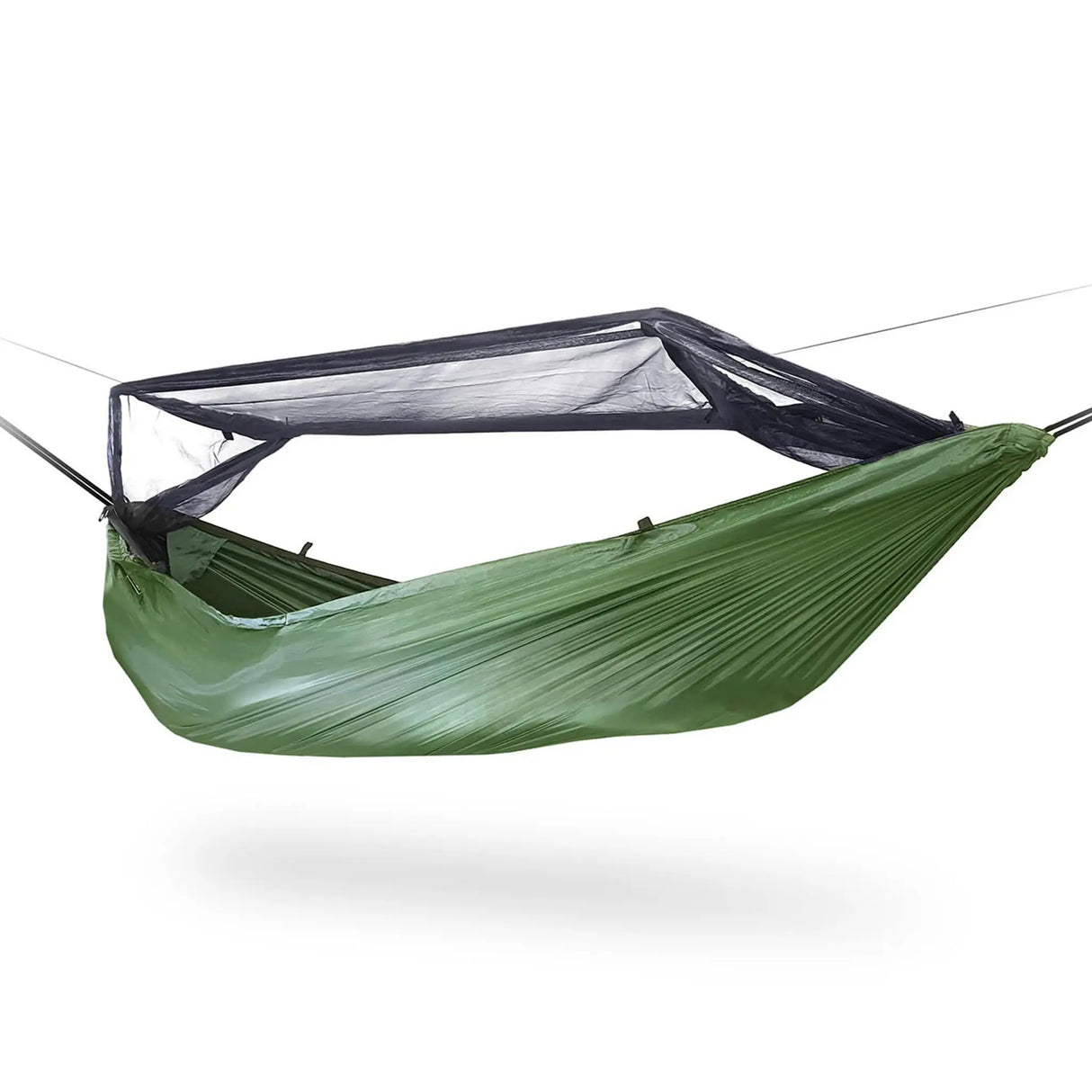 DD Frontline Hammock in forest green on white background