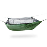 DD Frontline Hammock side in forest green on white background