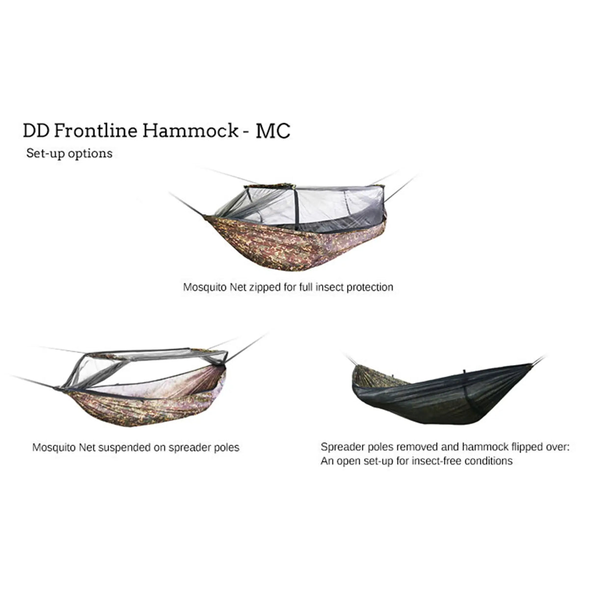 DD Frontline Hammock in MC camo setup options