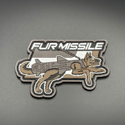 Fur Missile Patch Brown PVC Hook & Loop 9cm 