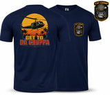 GET TO DA CHOPPER Double Print T-Shirt - Navy Blue
