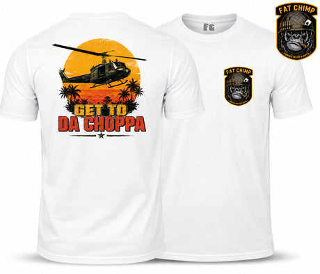 GET TO DA CHOPPER Double Print T-Shirt - White