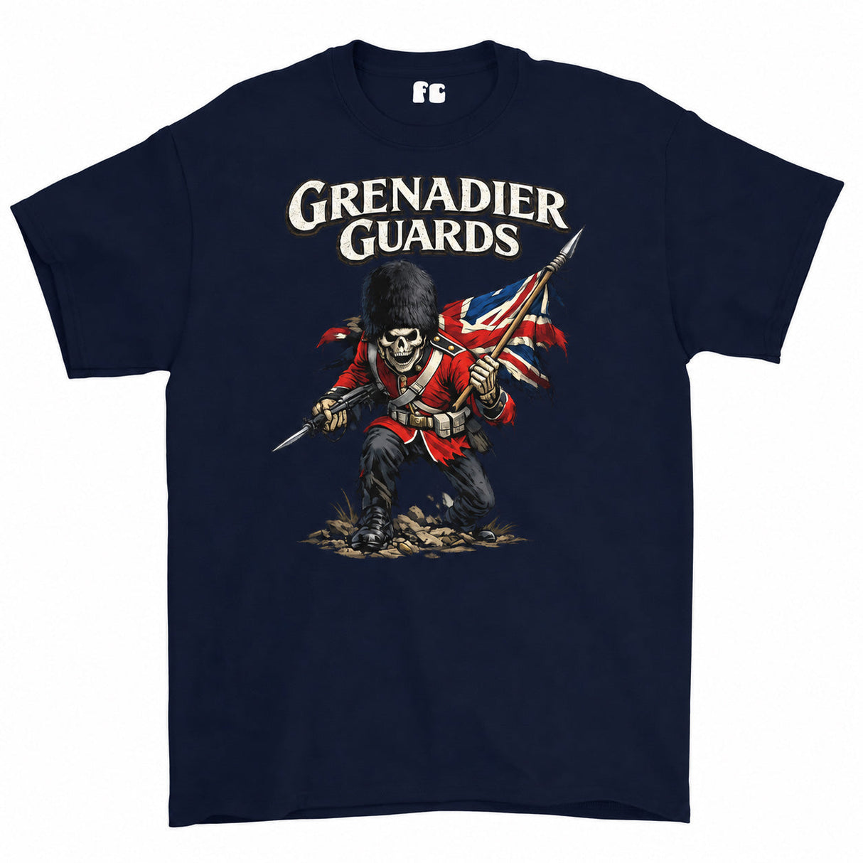 Grenadier Guards Battle Cry Printed T-Shirt - Navy Blue
