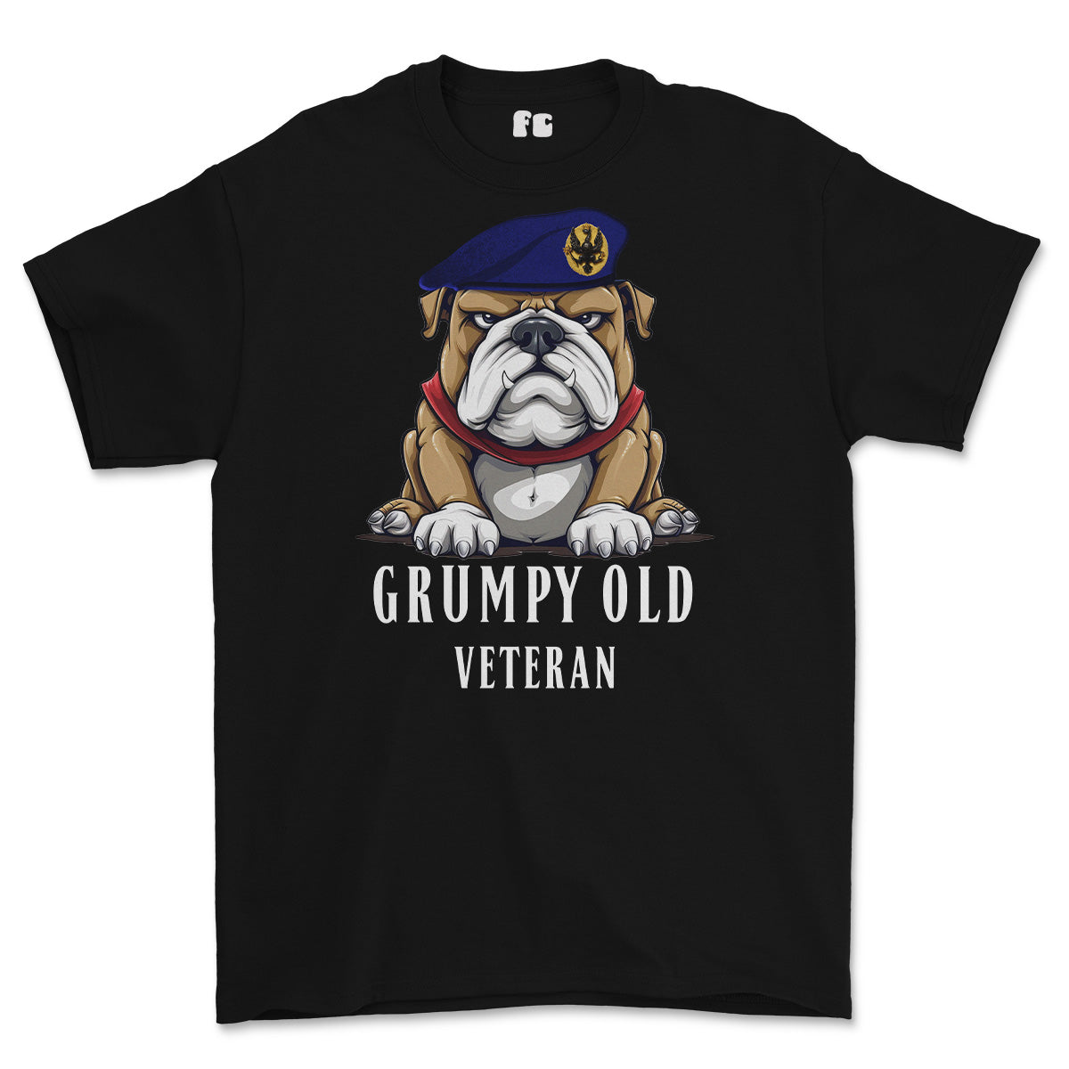 Grumpy Old 14th 20th Kings Hussars Veteran Printed T-Shirt - Black