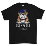 Grumpy Old 14th 20th Kings Hussars Veteran Printed T-Shirt - Black