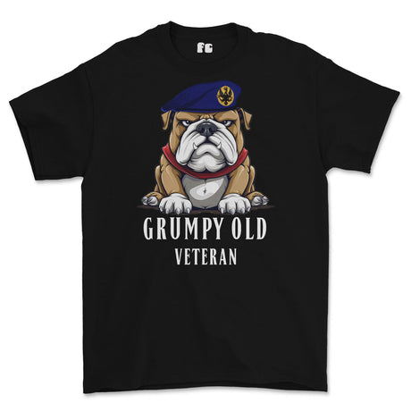 Grumpy Old 14th 20th Kings Hussars Veteran Printed T-Shirt - Black