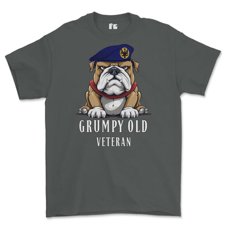 Grumpy Old 14th 20th Kings Hussars Veteran Printed T-Shirt - Charcoal