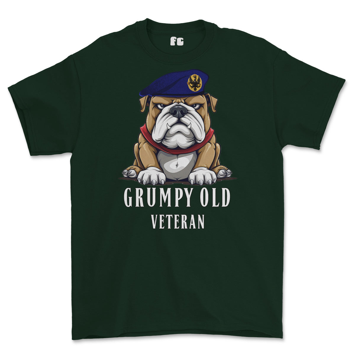 Grumpy Old 14th 20th Kings Hussars Veteran Printed T-Shirt - Green