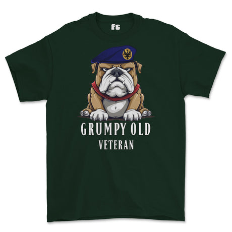 Grumpy Old 14th 20th Kings Hussars Veteran Printed T-Shirt - Green