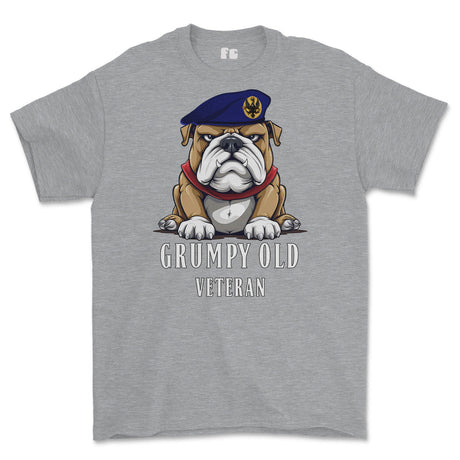 Grumpy Old 14th 20th Kings Hussars Veteran Printed T-Shirt - Sports Grey