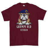 Grumpy Old 14th 20th Kings Hussars Veteran Printed T-Shirt - Maroon