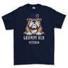 Grumpy Old 14th 20th Kings Hussars Veteran Printed T-Shirt - Navy Blue