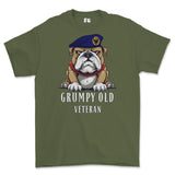Grumpy Old 14th 20th Kings Hussars Veteran Printed T-Shirt - Olive Green