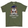 Grumpy Old 14th 20th Kings Hussars Veteran Printed T-Shirt - Olive Green
