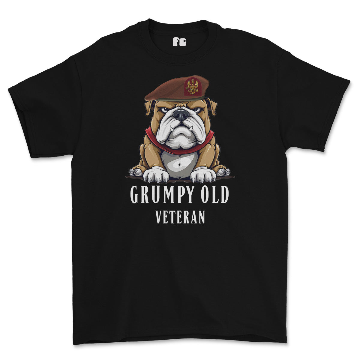 Grumpy Old Kings Royal Hussars Veteran Printed T-Shirt - Black
