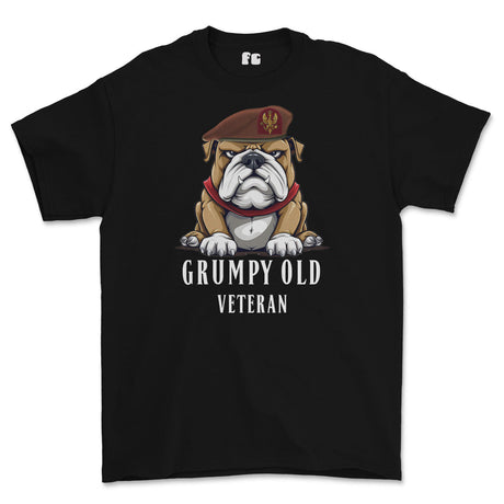 Grumpy Old Kings Royal Hussars Veteran Printed T-Shirt - Black
