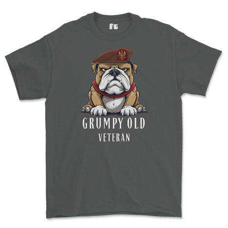 Grumpy Old Kings Royal Hussars Veteran Printed T-Shirt - Charcoal
