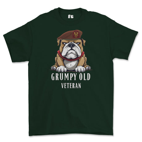 Grumpy Old Kings Royal Hussars Veteran Printed T-Shirt - Green