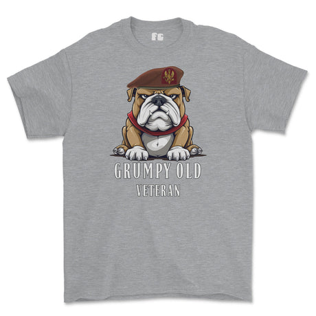 Grumpy Old Kings Royal Hussars Veteran Printed T-Shirt - Sports Grey